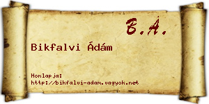 Bikfalvi Ádám névjegykártya